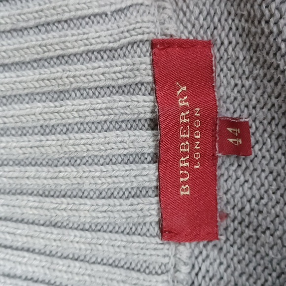 Burberry Zip Front Cotton Ribbed Collar Cardigan- Sz. 44/10 - Picture 2 of 15